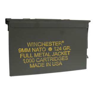 Buy Winchester USA HANDGUN 9mm Luger 124 grain Full Metal Jacket Brass Case 1000 ROUNDS online USA. Caliber:9mm