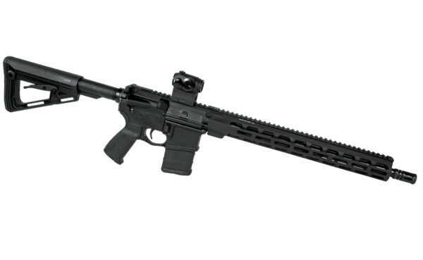 The Sig Sauer M400 Tread is an optics ready, aluminum frame rifle. The Tread features a 16” stainless steel barrel with a free-floating M-LOK handguard, a single-stage polished/hard-coat trigger, ambidextrous controls, a Magpul SL-K 6 position telescoping stock, a mid-length gas system, and is available in 5.56 NATO.
